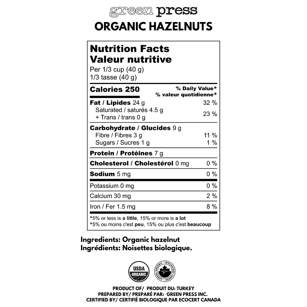 Organic Hazelnuts- 220g