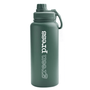 Green Press Stainless Steel Water Bottle 32oz